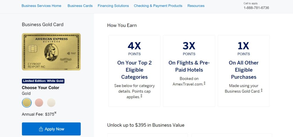 American Express Business Gold Card easy to apply and get