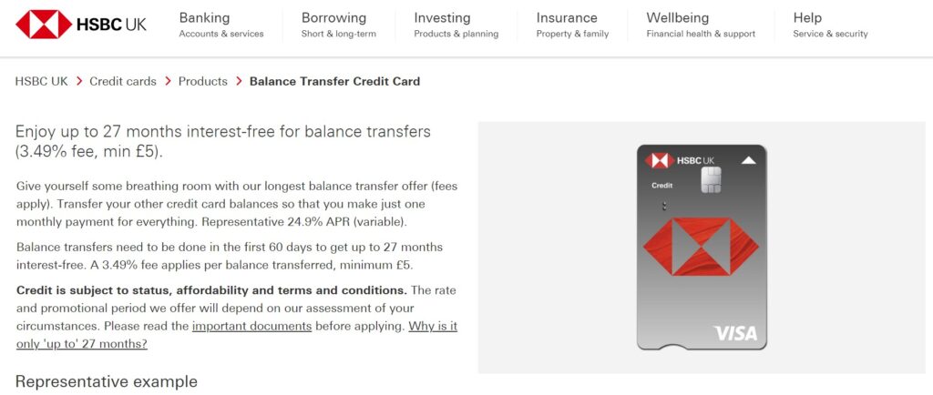 HSBC Balance Transfer Card