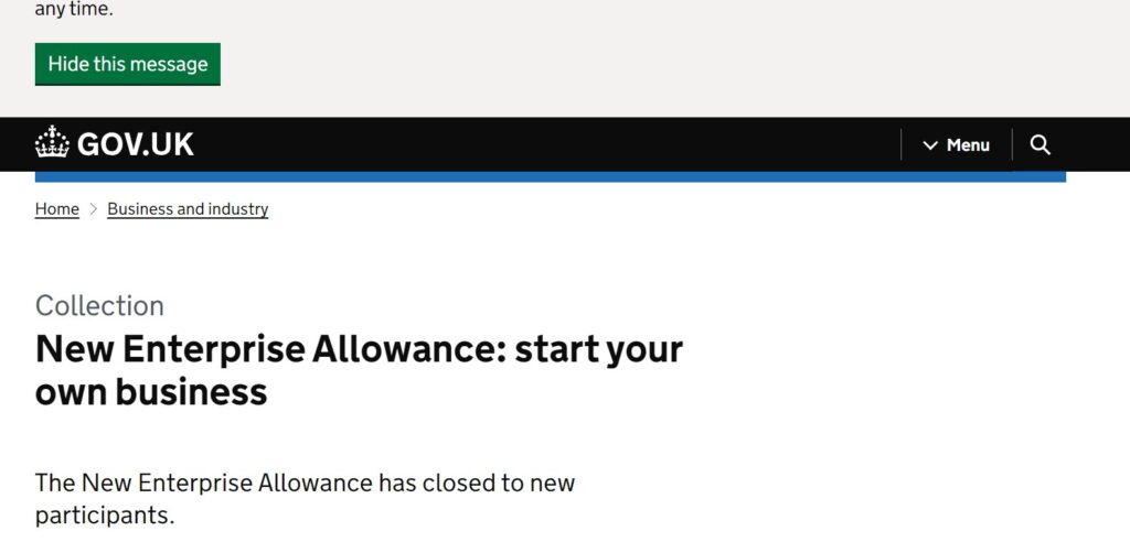 New Enterprise Allowance (NEA)