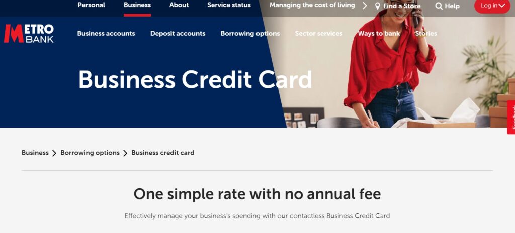 metro bank business credit card