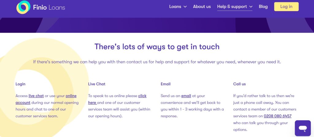 how to contact finio loans